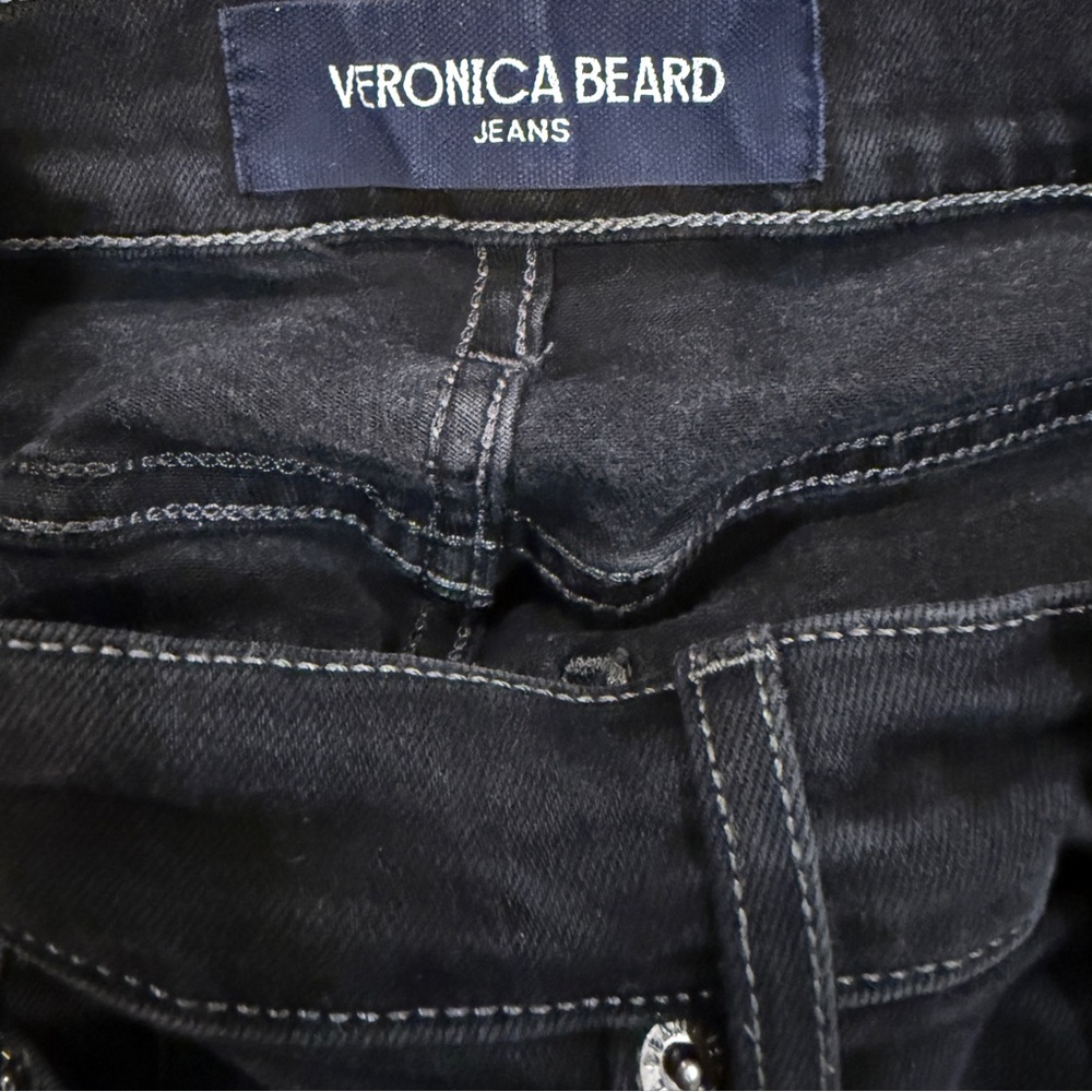 Veronica Beard Cameron Bootcut Mid Rise Black Flare Jeans